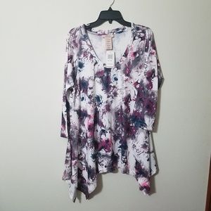 PHILOSOPHY WOMENS 3/4 SLEEVES TUNIC TOP